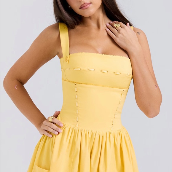 NWT House of CB Vivien Apricot Cotton Midi Sundress - Picture 5 of 10